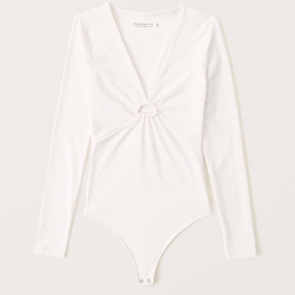 Abercrombie Long Sleeve Seamless Fabric Keyhole Bodysuit